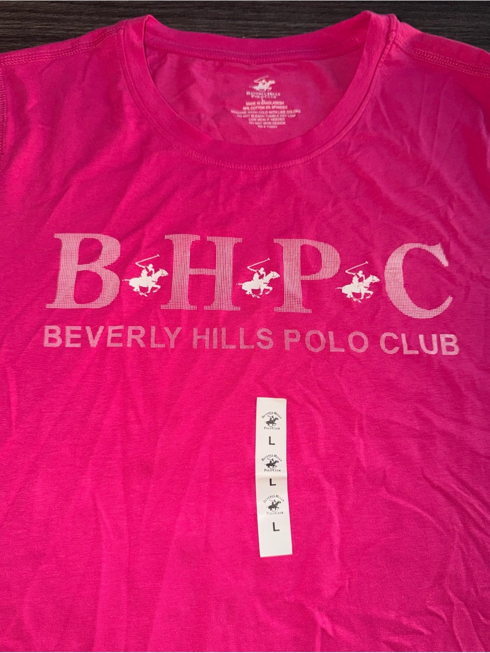 Beverly Hills Polo Club Bright Pink Graphic Logo Tee